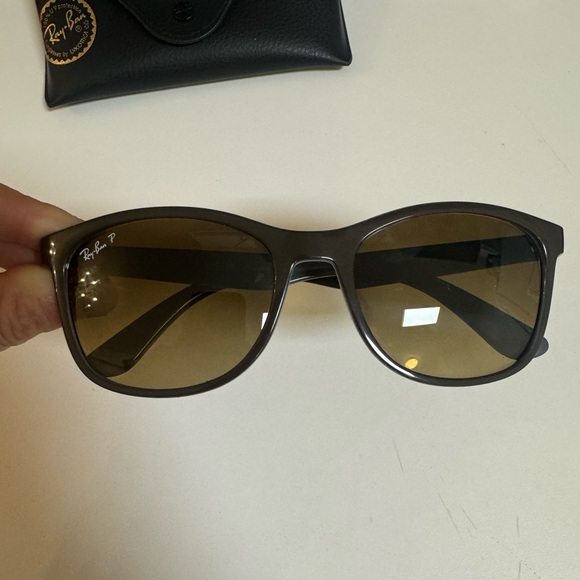 Polarized Ray Ban 4374 6600M2 Brown Grey Sunglasses - Picture 7 of 10